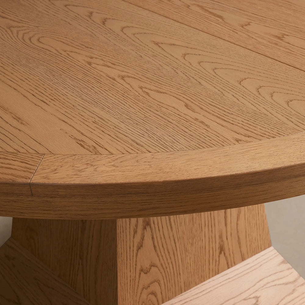 Leighton Extension Dining Table Wood Round Rural Dining Table with Leaves