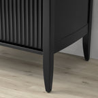 Meuble bar Louis Wood, armoire à vin, buffet d'inspiration constructiviste, porte-verres intégré