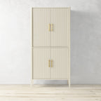 Meuble bar Louis Wood, armoire à vin, buffet d'inspiration constructiviste, porte-verres intégré