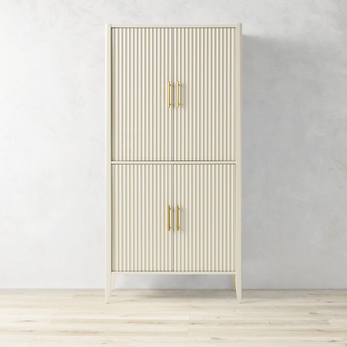 Meuble bar Louis Wood, armoire à vin, buffet d'inspiration constructiviste, porte-verres intégré