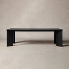 Table de salle à manger rectangulaire en bois Yorn avec piètement incliné
