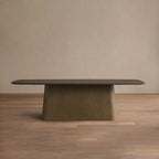 Table de salle à manger Saint Germain en bois avec plateau en chêne massif et piètement Toulouse