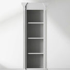 Schmaler, hoher Vitrinenschrank aus Pappelholz im neoklassizistischen Stil, Vintage-Beistellschrank für das Wohnzimmer in Athen