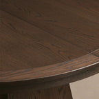 Leighton Extension Dining Table Wood Round Rural Dining Table with Leaves