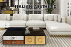 Luxury Modular Coffee Table with Geometric Design, Hidden Storage & Modern Style Center Tea Table