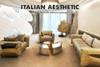 Luxury Oval Coffee Table with Sculptural Brass Accents & High Gloss Finish Center Tea Table