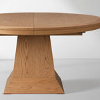 Leighton Extension Dining Table Wood Round Rural Dining Table with Leaves