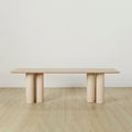 Table de salle à manger rectangulaire Rinde en bois de frêne avec pieds colonnaires