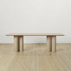 Table de salle à manger rectangulaire Rinde en bois de frêne avec pieds colonnaires