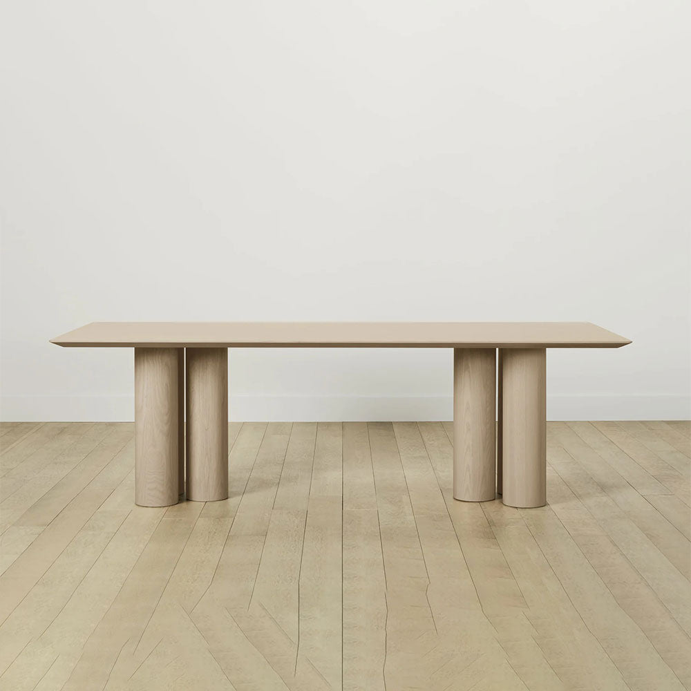 Table de salle à manger rectangulaire Rinde en bois de frêne avec pieds colonnaires