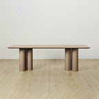 Table de salle à manger rectangulaire Rinde en bois de frêne avec pieds colonnaires