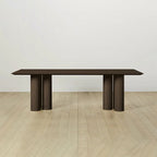 Table de salle à manger rectangulaire Rinde en bois de frêne avec pieds colonnaires