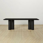 Table de salle à manger rectangulaire Rinde en bois de frêne avec pieds colonnaires
