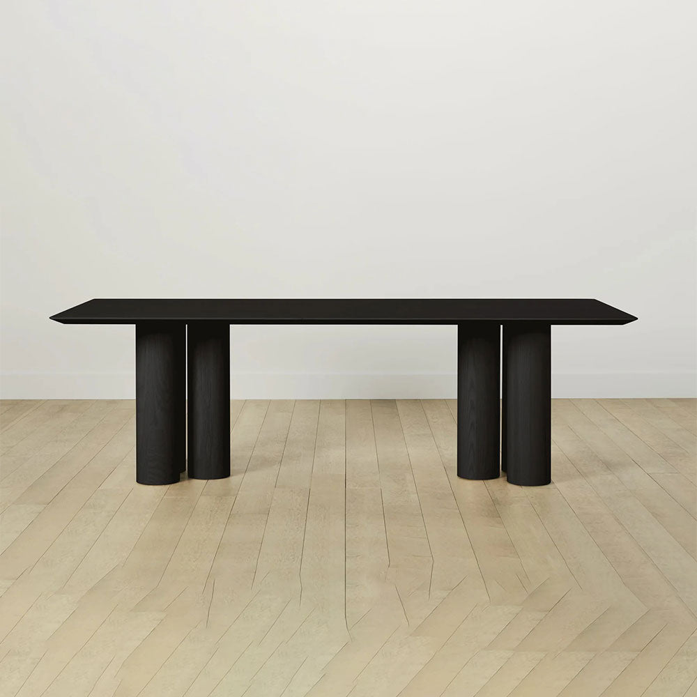 Table de salle à manger rectangulaire Rinde en bois de frêne avec pieds colonnaires