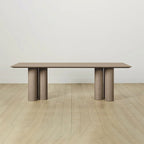 Table de salle à manger rectangulaire Rinde en bois de frêne avec pieds colonnaires