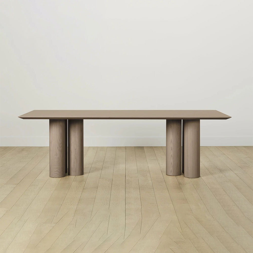 Table de salle à manger rectangulaire Rinde en bois de frêne avec pieds colonnaires