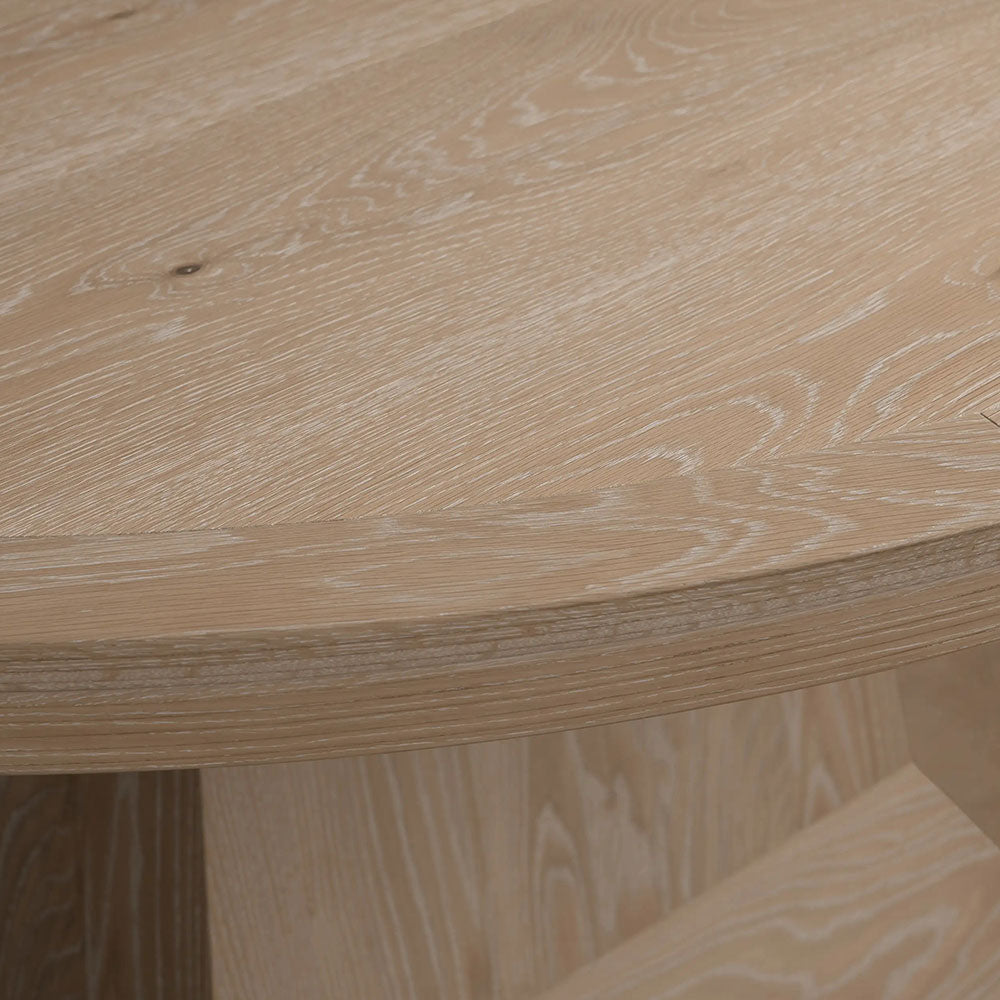 Leighton Extension Dining Table Wood Round Rural Dining Table with Leaves