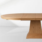 Leighton Extension Dining Table Wood Round Rural Dining Table with Leaves