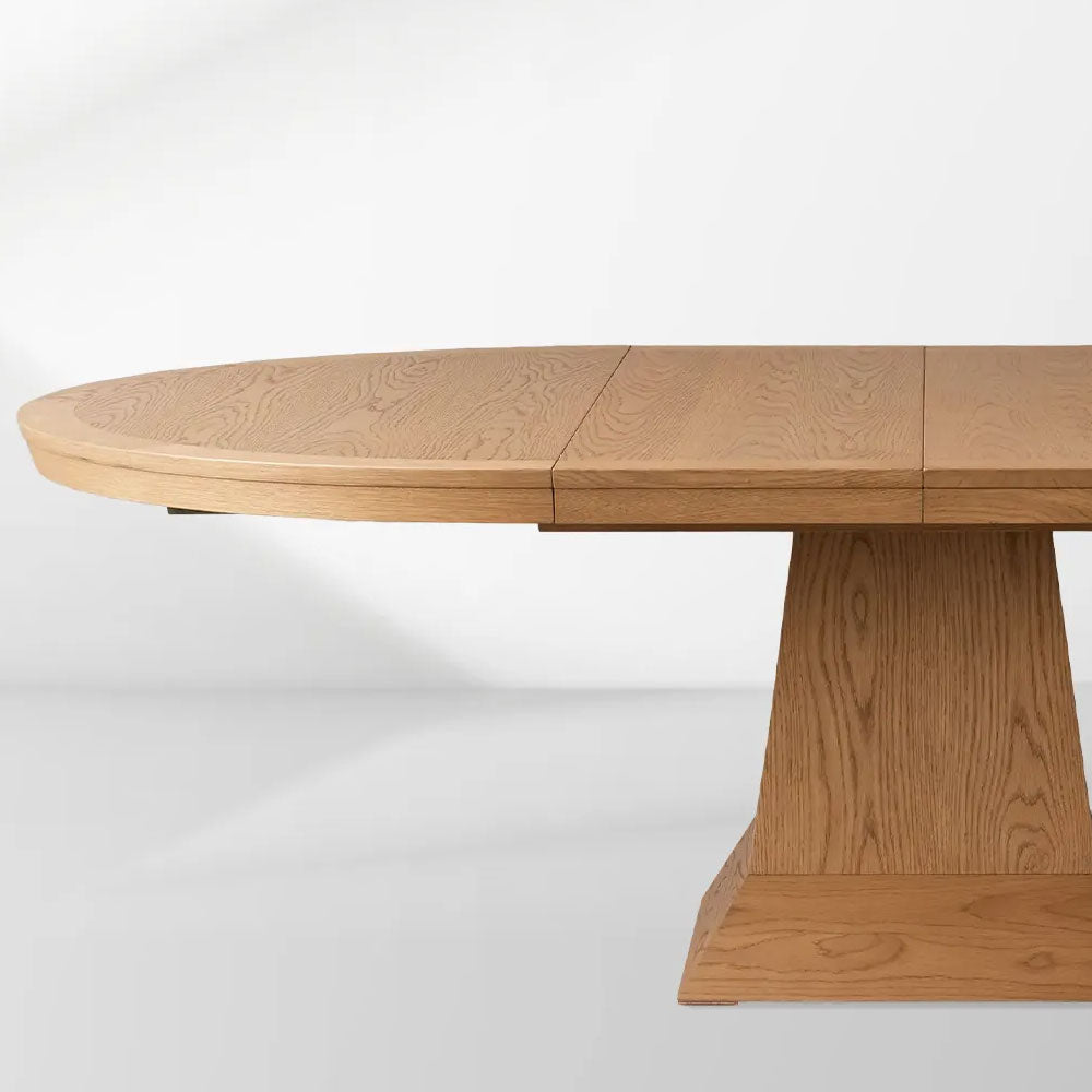 Leighton Extension Dining Table Wood Round Rural Dining Table with Leaves
