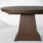 Leighton Extension Dining Table Wood Round Rural Dining Table with Leaves