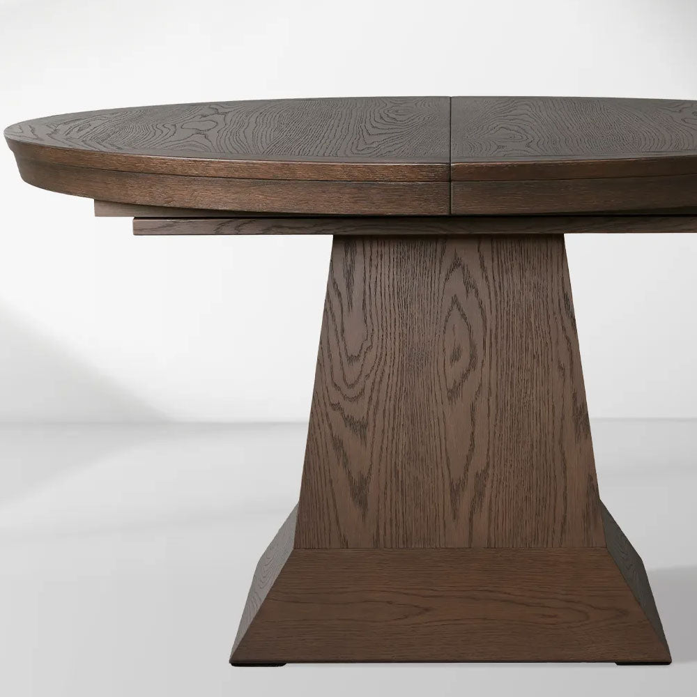 Leighton Extension Dining Table Wood Round Rural Dining Table with Leaves