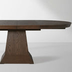 Leighton Extension Dining Table Wood Round Rural Dining Table with Leaves