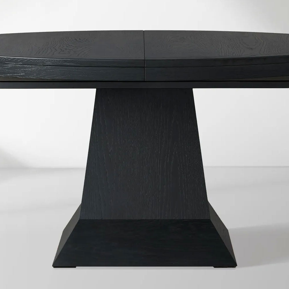 Leighton Extension Dining Table Wood Round Rural Dining Table with Leaves