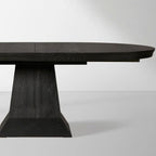 Leighton Extension Dining Table Wood Round Rural Dining Table with Leaves