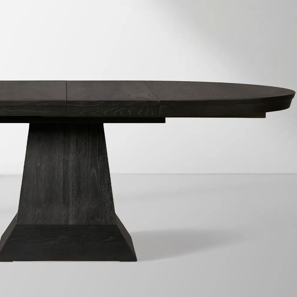 Leighton Extension Dining Table Wood Round Rural Dining Table with Leaves