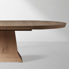 Leighton Extension Dining Table Wood Round Rural Dining Table with Leaves