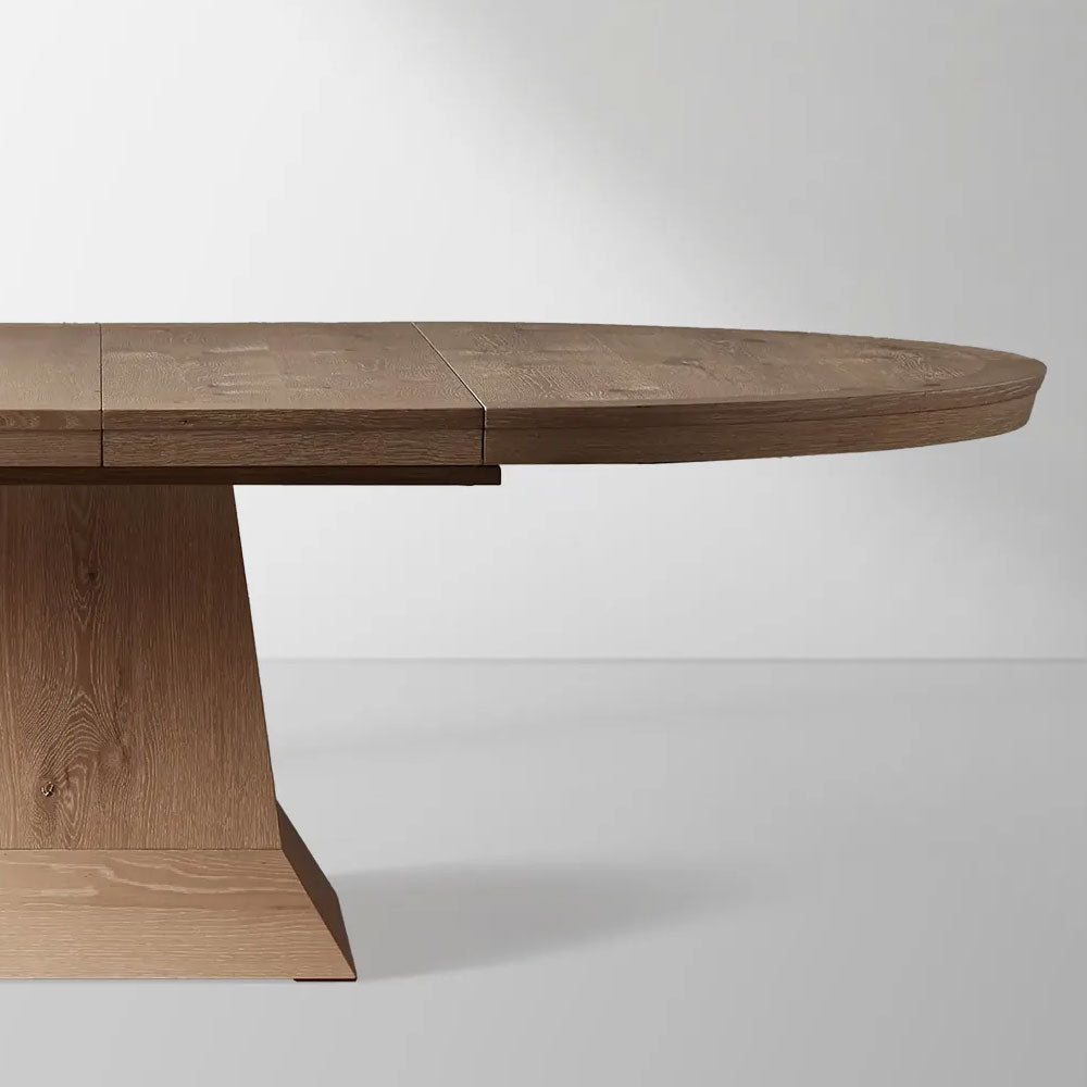 Leighton Extension Dining Table Wood Round Rural Dining Table with Leaves